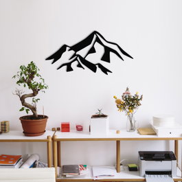 Wallity Mountain 1 Metal Wall Decor Negro